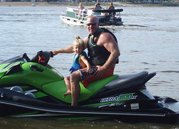 sitting on jetski