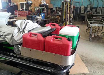 jetski extra gas cans and cooler mods